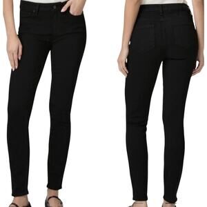 PAIGE Verdano Crop Mid-Rise Ultra Skinny Jeans in Black Overdye Size 29
